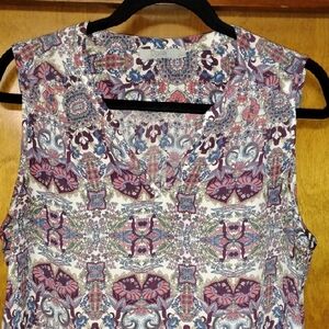 Daisy Women's Purple and Blue Patterned Blouse